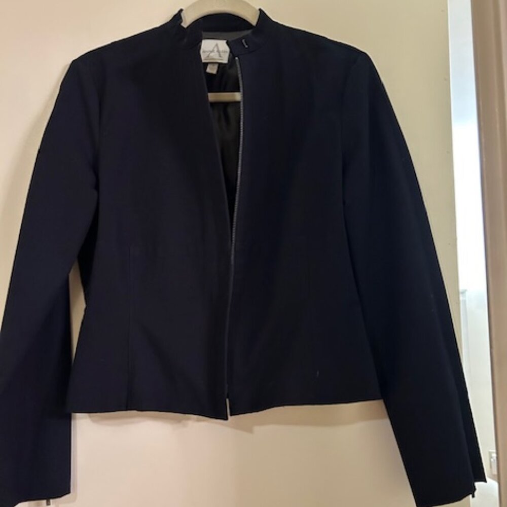 Anne Klein short navy jacket with zipper